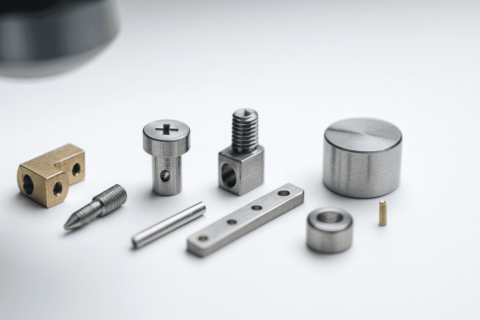 Micromachined components under microscope
