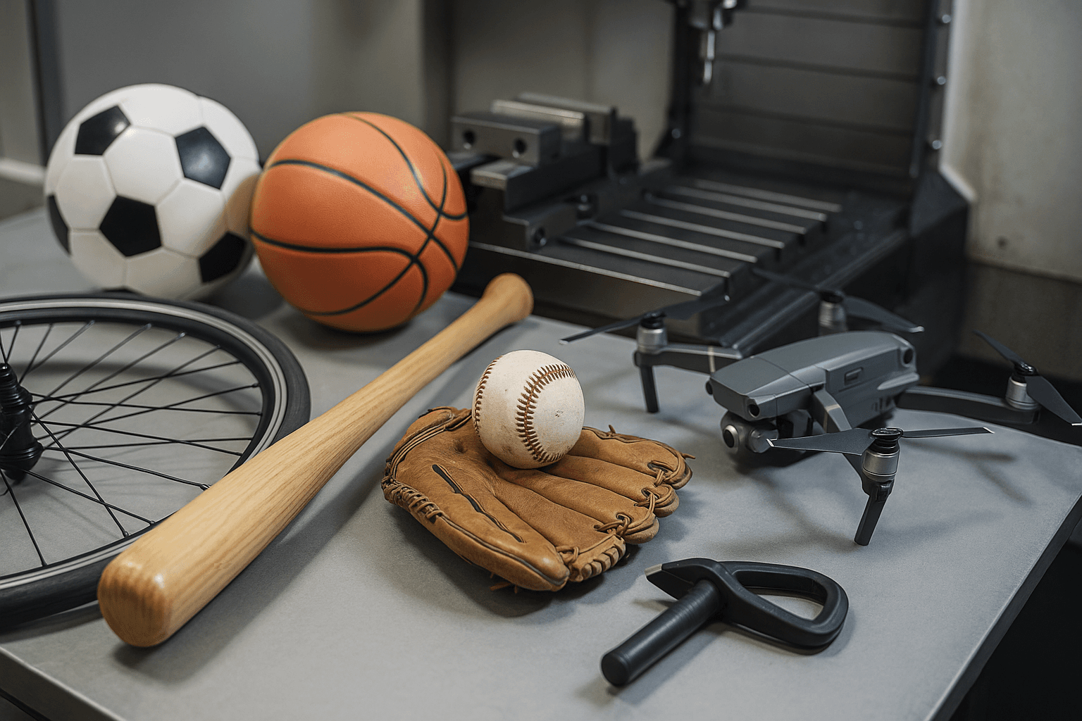 Sporting equipment machining